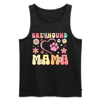 Greyhound Mom Groovy Dog Lover Dog Mom - Men's Premium Organic Tank Top - black - Front - AI Model Male 178 light (178cm)