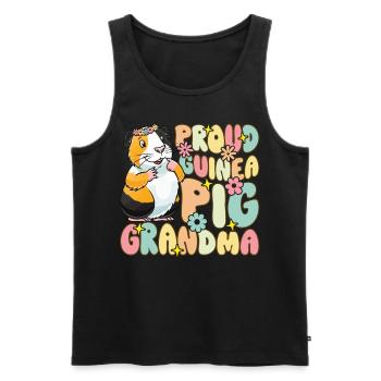 Proud Guinea Pig Grandma Groovy Guinea Pig - Männer Premium Bio Tank Top - Schwarz - Vorne - Michal (187cm)