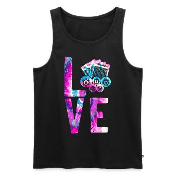 Bingo Player Watercolor Love - Männer Premium Bio Tank Top - Schwarz - Vorne - Michal (187cm)