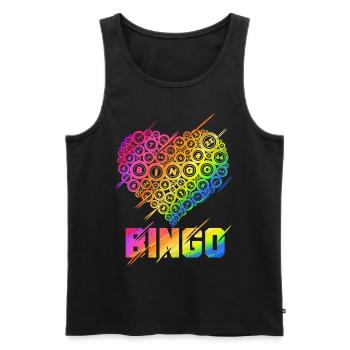 Bingo Player Heart Bingo - Männer Premium Bio Tank Top - Schwarz - Vorne - Michal (187cm)