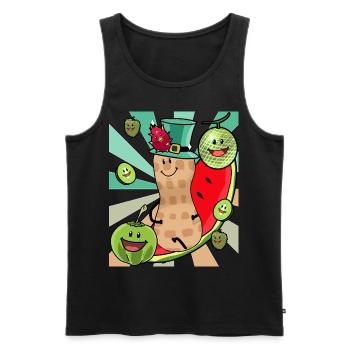 Obsr Fruits Enjoyment Peanut Peanuts Summer - Men's Premium Organic Tank Top - black - Front - AI Model Male 178 light (178cm)