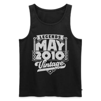 Vintage Gift Birthday May 2010, May 2010 - Men's Premium Organic Tank Top - black - Front - AI Model Male 178 light (178cm)