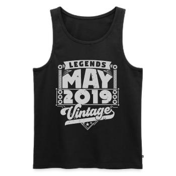 Vintage Gift Birthday May 2019, May 2019 - Men's Premium Organic Tank Top - black - Front - Michal (187cm)