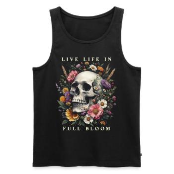 Cottagecore Live Life In Full Bloom - Men's Premium Organic Tank Top - black - Front - Michal (187cm)