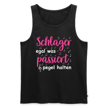 Schlager Tshirt Women's Schlager Party Costume Party - Men's Premium Organic Tank Top - black - Front - AI Model Male 178 light (178cm)