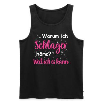 Schlager Tshirt Women's Schlager Party Costume Party - Men's Premium Organic Tank Top - black - Front - AI Model Male 178 light (178cm)