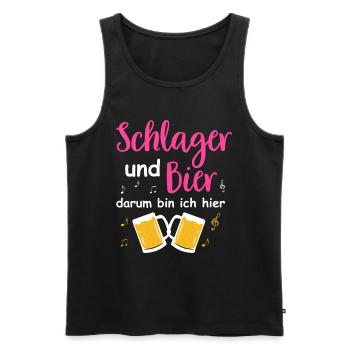 Schlager Tshirt Women's Schlager Party Costume Party - Men's Premium Organic Tank Top - black - Front - AI Model Male 178 light (178cm)