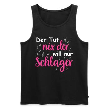 Schlager Tshirt Women's Schlager Party Costume Party - Men's Premium Organic Tank Top - black - Front - AI Model Male 178 light (178cm)