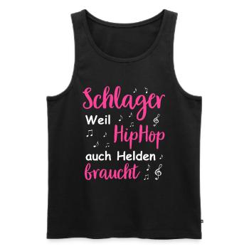 Schlager Tshirt Women's Schlager Party Costume Party - Men's Premium Organic Tank Top - black - Front - AI Model Male 178 light (178cm)