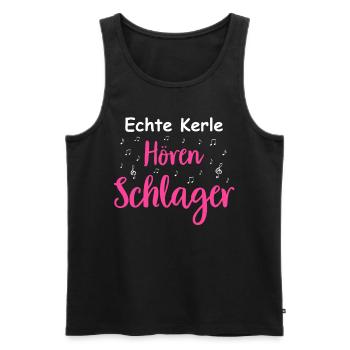 Schlager Tshirt Women's Schlager Party Costume Party - Men's Premium Organic Tank Top - black - Front - AI Model Male 178 light (178cm)