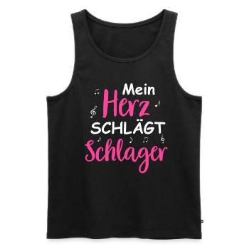 Schlager Tshirt Women's Schlager Party Costume Party - Men's Premium Organic Tank Top - black - Front - AI Model Male 178 light (178cm)