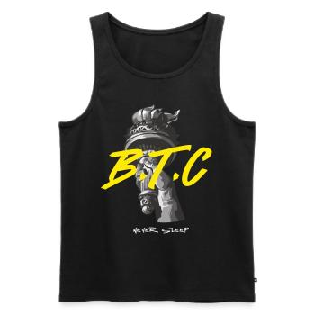 Bitcoin Never Sleeps Bitcoin Btc Crypto Währung - Männer Premium Bio Tank Top - Schwarz - Vorne - AI Model Male 178 light (178cm)