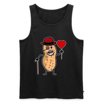 Cacahuète grand-père grand-père coeur anniversaire noix - Débardeur bio Premium Homme - noir - Devant - Michal (187cm)