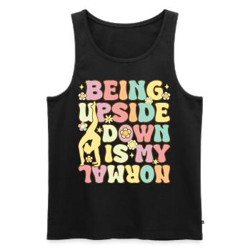 Groovy Gymnast Gymnastik Akrobat Upside Down Is My - Männer Premium Bio Tank Top - Schwarz - Vorne - AI Model Male 178 light (178cm)