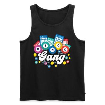 Joueur de bingo Bingo Gang - Débardeur bio Premium Homme - noir - Devant - Michal (187cm)
