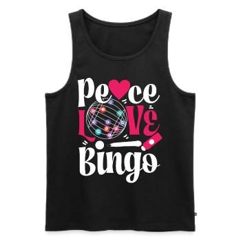 Joueur De Bingo Fille Paix Amour Bingo - Débardeur bio Premium Homme - noir - Devant - Michal (187cm)