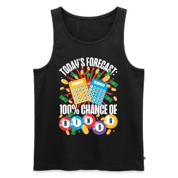 Bingo Player Today's Forecast: - Männer Premium Bio Tank Top - Schwarz - Vorne - AI Model Male 178 light (178cm)