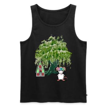 Forêt Nature Souris Rongeur Maison Forêt Habitant Arbre - Débardeur bio Premium Homme - noir - Devant - AI Model Male 178 light (178cm)