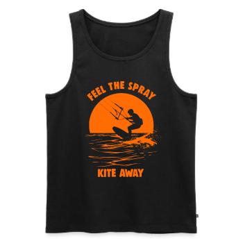 Kitesurf Sentez le cerf-volant s’éloigner - Débardeur bio Premium Homme - noir - Devant - Michal (187cm)