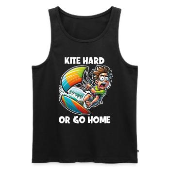 Kitesurfing Kite hard or go home - Men's Premium Organic Tank Top - black - Front - Michal (187cm)