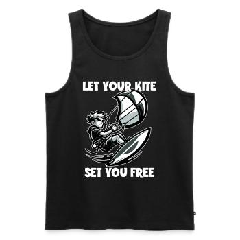 Kitesurf Laissez votre cerf-volant vous définir gratuitement Kitesurfer - Débardeur bio Premium Homme - noir - Devant - Michal (187cm)