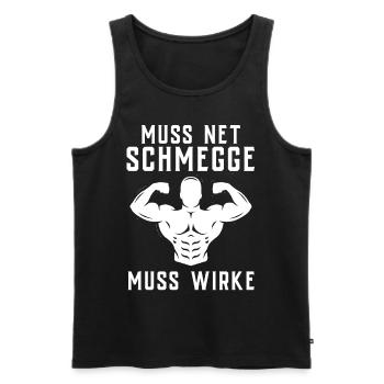Gym Tshirt Funny Fitness Workout Gym - Men's Premium Organic Tank Top - black - Front - Michal (187cm)