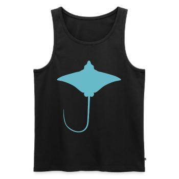 Rochen – Eleganter Schwimmer der Meere - Männer Premium Bio Tank Top - Schwarz - Vorne - Michal (187cm)