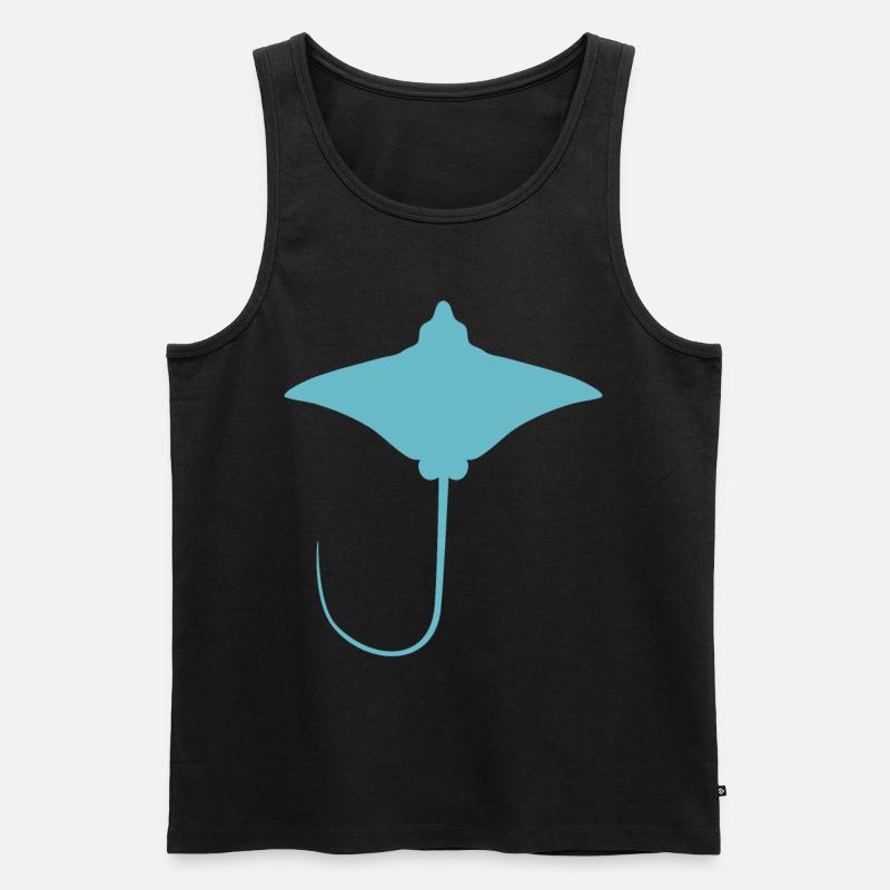 Rochen – Eleganter Schwimmer der Meere - Männer Premium Bio Tank Top - Schwarz