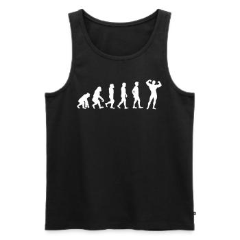 Gym Tshirt Lustig Fitness Workout Fitnessstudio - Männer Premium Bio Tank Top - Schwarz - Vorne - Michal (187cm)