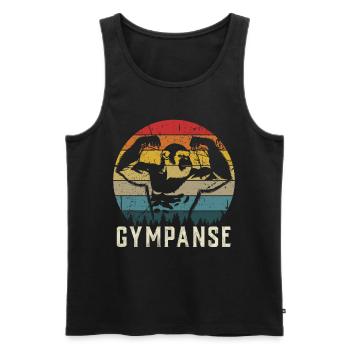 Tshirt de gymnastique drôle fitness entraînement gym - Débardeur bio Premium Homme - noir - Devant - Michal (187cm)
