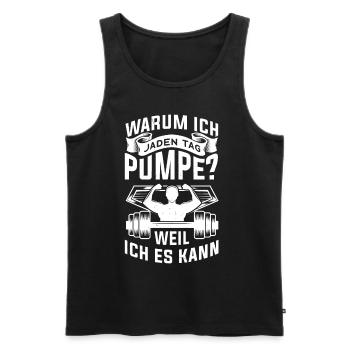 T-shirt de gymnastique drôle de remise en forme Gym d’entraînement - Débardeur bio Premium Homme - noir - Devant - Michal (187cm)