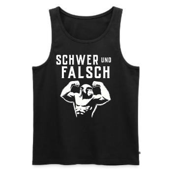 Gym Tshirt Lustig Fitness Workout Fitnessstudio - Männer Premium Bio Tank Top - Schwarz - Vorne - Michal (187cm)