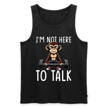 Gym Tshirt Lustig Fitness Workout Fitnessstudio - Männer Premium Bio Tank Top - Schwarz - Vorne - Michal (187cm)