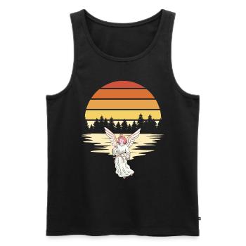 Angel, Forest, Nature, Sunrise, Spiritual - Men's Premium Organic Tank Top - black - Front - Michal (187cm)