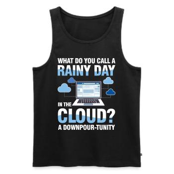 A Rainy Day In The Cloud A Downpour-Tunity - Männer Premium Bio Tank Top - Schwarz - Vorne - Michal (187cm)