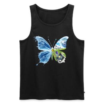Frutiger Aero Aesthetic Butterfly Computer Fishes - Männer Premium Bio Tank Top - Schwarz - Vorne - Michal (187cm)