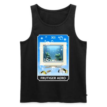 Frutiger Aero Aesthetic Tech Computer Aquarium - Männer Premium Bio Tank Top - Schwarz - Vorne - Michal (187cm)