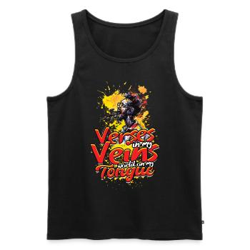 Poetry Slam Dichter Poetryslam - Männer Premium Bio Tank Top - Schwarz - Vorne - AI Model Male 178 light (178cm)