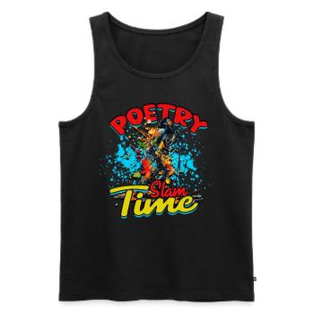 Poetry Slam Dichter Poetryslam Poetry slam time - Männer Premium Bio Tank Top - Schwarz - Vorne - AI Model Male 178 light (178cm)