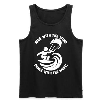 Kitesurfing Ride with the wind Kitesurfer - Men's Premium Organic Tank Top - black - Front - Michal (187cm)