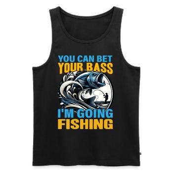 Sie können Ihren Barsch darauf verwetten, dass ich angeln gehe - Männer Premium Bio Tank Top - Schwarz - Vorne - Michal (187cm)