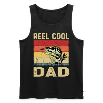 Moulinet Cool Dad - Débardeur bio Premium Homme - noir - Devant - Michal (187cm)