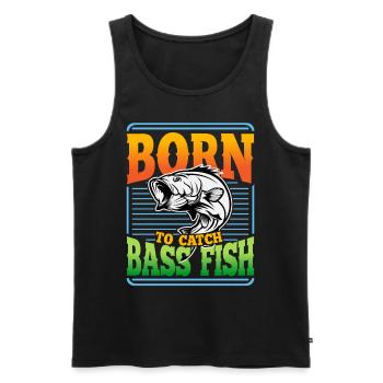 Geboren, um Barschfische zu fangen - Männer Premium Bio Tank Top - Schwarz - Vorne - AI Model Male 178 light (178cm)