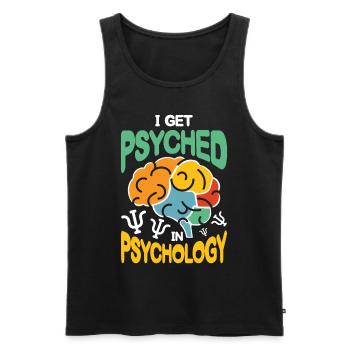 I get Psyched in Psychology - Männer Premium Bio Tank Top - Schwarz - Vorne - Michal (187cm)