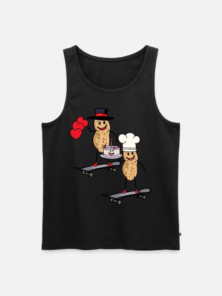 Peanuts Birthday Greetings Congratulate Cake - Men's Premium Organic Tank Top - black