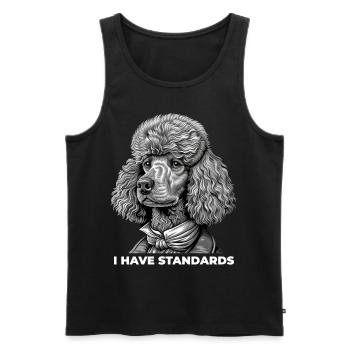 I Have Standards - Männer Premium Bio Tank Top - Schwarz - Vorne - Michal (187cm)