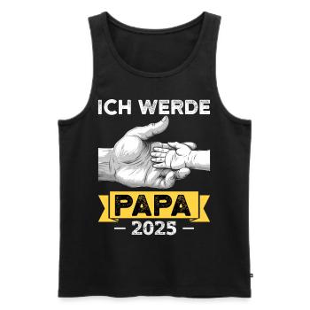 Ich werde Papa 2025 - Männer Premium Bio Tank Top - Schwarz - Vorne - AI Model Male 178 light (178cm)