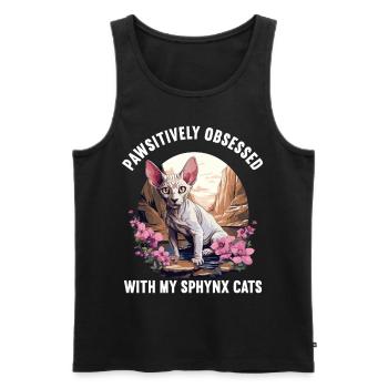 Sphynx Kätzchen Sphynx Katze - Männer Premium Bio Tank Top - Schwarz - Vorne - AI Model Male 178 light (178cm)