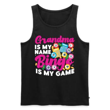 Bingo Player Grandma Grandma Is My - Men's Premium Organic Tank Top - black - Front - Michal (187cm)