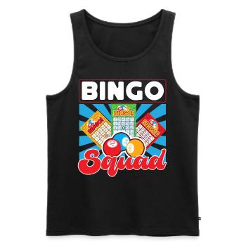 Joueur de bingo Bingo Squad - Débardeur bio Premium Homme - noir - Devant - Michal (187cm)